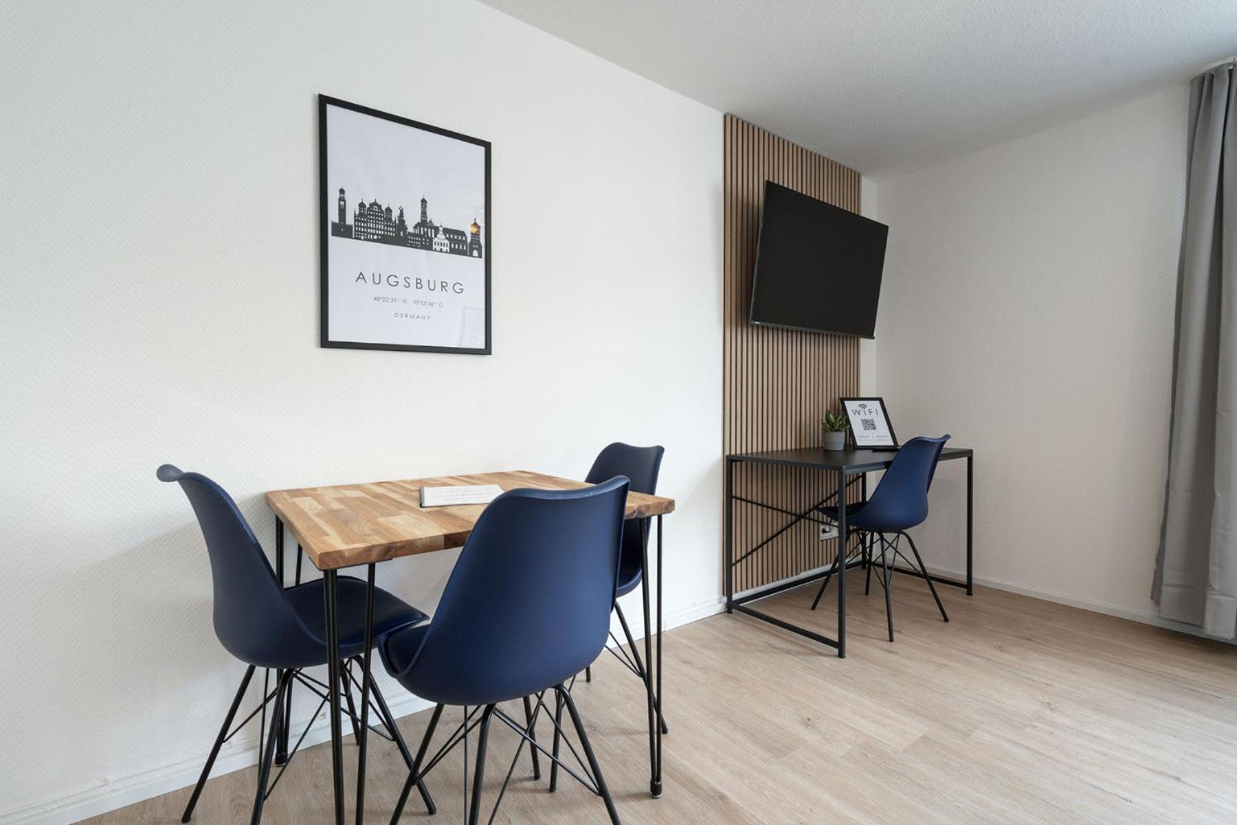 Neu Mozarthaus Center Netflix Arbeitsplatz Apartment Augsburg